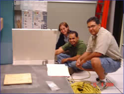 Graduate student Margarita Baquero, and Jos� Maeso and undergraduate CSU student Miguel G�lvez performed Initial Plane Test.�
